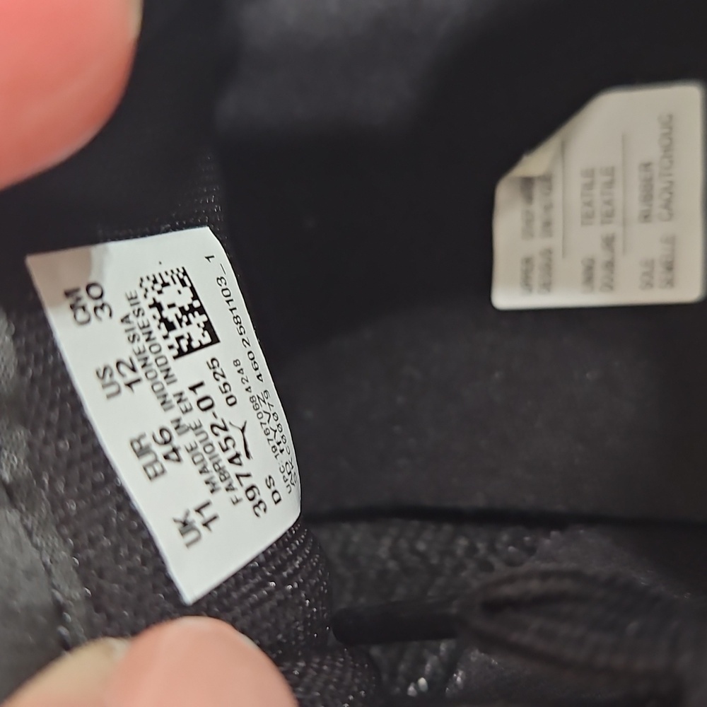 Puma Turino II Men's Lace Up Black and White Sneakers 12 - Picture 8 of 8